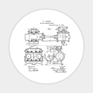 Duplex Pumping Engine Vintage Patent Hand Drawing Magnet